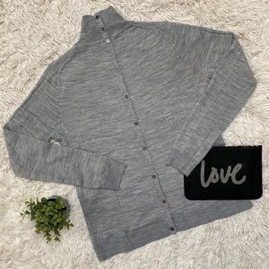🎉HP🎉 Loft Mock Neck Button Back Sweater 💗 Gray